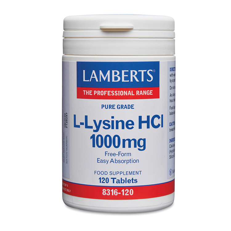 Lamberts L Lysine HCI 1000mg 120 Tabs